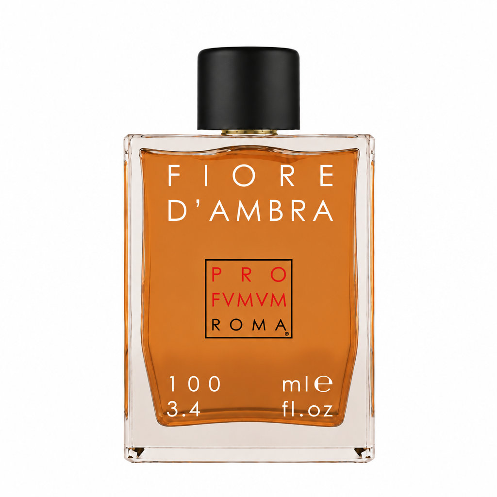 Fiore d’Ambra, flacone da 100 ml centrato in formato 1:1